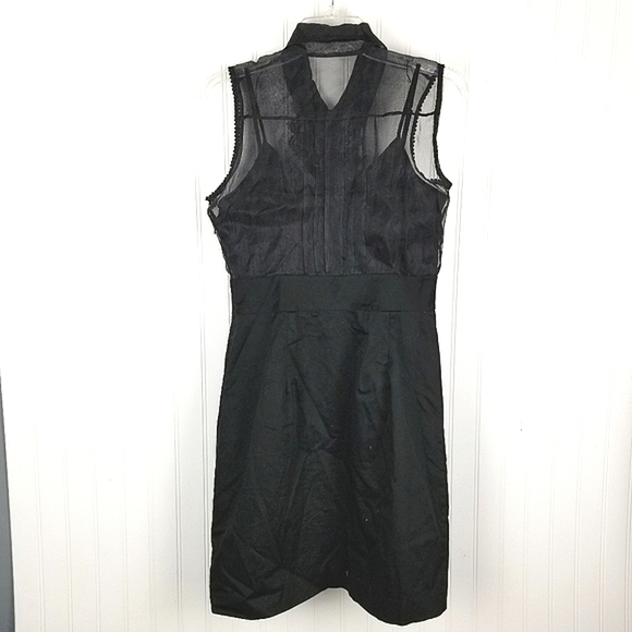 Eci NY Black Silk Lace Sheer Babydoll Size 6 Y2K Whimsigoth Romantic Coquette - Picture 4 of 13